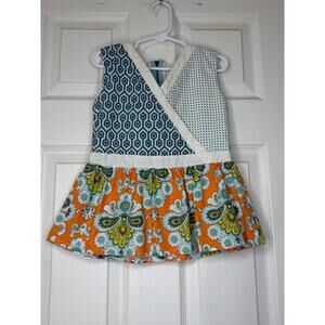 Persnickety Girls Peplum Top Size 8 Boutique Patchwork Tank Top